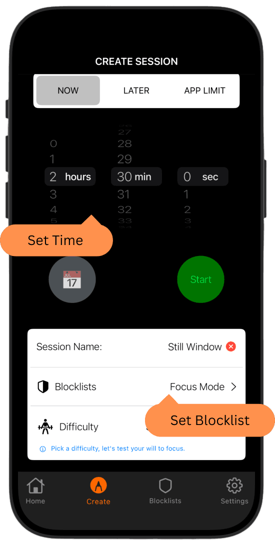 App preview - Step 1: Create Session